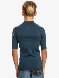 quiksilver, Boys 8-16 All Time Short Sleeve Rash Vest, NAVY BLAZER HEATHER (byjh) ALL TIME SS YOUTH EQBWR03177