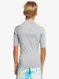 quiksilver, Boys 8-16 All Time Short Sleeve Rash Vest, SLEET HEATHER (szph) ALL TIME SS YOUTH EQBWR03177