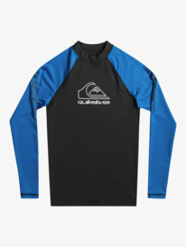 quiksilver, Boys 8-16 On Tour Long Sleeve UPF 50 Rash Vest, SNORKEL BLUE (brt0) ON TOUR LS YOUTH EQBWR03181