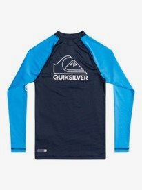 quiksilver, Boys 8-16 On Tour Long Sleeve UPF 50 Rash Vest, NAVY BLAZER (byj0) ON TOUR LS YOUTH EQBWR03181