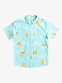 quiksilver, Boy's 8-16 Offline Stretch Short Sleeve Shirt, ANGEL BLUE OFFLINE STRETCH (bgd6) OFFLINE STRETCH SS YOUTH EQBWT03353