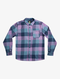 quiksilver, Boy's 8-16 Motherfly Long Sleeve Flannel Shirt, INSIGNIA BLUE MOTHERFLY (bsn1) Motherfly - Long Sleeve Flannel Shirt for Boys EQBWT03356