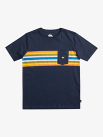 quiksilver, Boy's 8-16 Surfadelica Stripe Pocket T-Shirt, NAVY BLAZER (byj0) Surfadelica Stripe - Pocket T-Shirt for Boys 8-16 EQBZT04608
