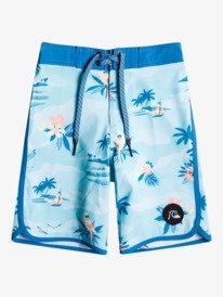 quiksilver, Boy's 2-7 Surfsilk Scallop Boy 14 Boardshort, ANGEL BLUE (bgd6) Surfsilk Scallop 14" - Boardshorts for Boys 2-7 EQKBS03363