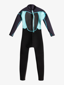 quiksilver, 3/2mm Prologue Wetsuit back zip pour Garçon 2-7, BLACK/JET BLACK/ANGEL BLUE (xkkb) 3/2mm Prologue - Back Zip Wetsuit for Boys 2-7 EQKW103013