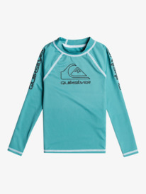 quiksilver, On Tour Rashguard à Manches Longues, Upf 50 Pour Garçons 2-7, BRITTANY BLUE (blz0) On Tour - Long Sleeve UPF 50 Rash Vest for Boys 2-7 EQKWR03124