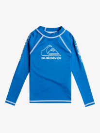 quiksilver, On Tour Rashguard à Manches Longues, Upf 50 Pour Garçons 2-7, SNORKEL BLUE (brt0) On Tour - Long Sleeve UPF 50 Rash Vest for Boys 2-7 EQKWR03124