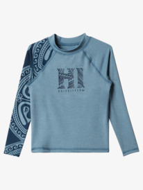 quiksilver, HI Big Island - Long Sleeve UPF 50 Rash Vest for Boys 2-7, PROVINCIAL BLUE HEATHER (blmh) HI Big Island - Long Sleeve UPF 50 Rash Vest for Boys 2-7 EQKWR03137