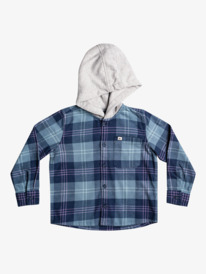 quiksilver, Boy's 2-7 Halidon Hooded Long Sleeve Shirt, PROVENCIAL BLUE HARELAW (blm2) HALIDON LS BOY EQKWT03233