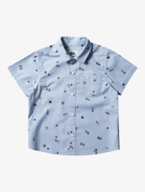 quiksilver, Peaceful Rave - Short Sleeve Shirt for Boys 2-7, CELESTIAL BLUE PEACEFUL RAVE S (bfy6) Peaceful Rave - Short Sleeve Shirt for Boys 2-7 EQKWT03243