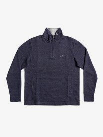 quiksilver, Waterman Pointsurf Zip Mock Neck Sweatshirt, NAVY BLAZER HEATHER (byjh) Pointsurf Zip - Mock Neck Sweatshirt EQMFT03076