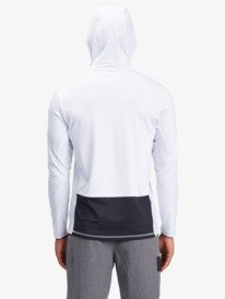 quiksilver, Waterman Angler Surf Tee manches longues à capuche UPF 50 pour Homme, WHITE (wbb0) Waterman Angler - Hooded Long Sleeve UPF 50 Surf T-Shirt for Men EQMWR03077
