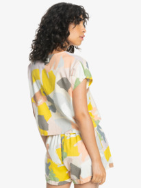 Vacay - Short Sleeve Cropped Blouse for Women  EQWWT03119