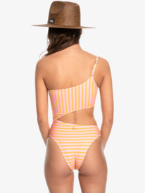 quiksilver, Classic One Shoulder Maillot De Bain Une Pièce Pour Femme, SWIM STRIPE SUNFLOWER (nkz6) Classic One Shoulder - One-Piece Swimsuit for Women EQWX103044