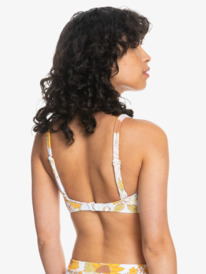 quiksilver, Quiksilver Womens Classic Contoured Bikini Top, WHITE SUNFLOWER (wbb6) Classic - Crop Top Bikini Top for Women EQWX303087