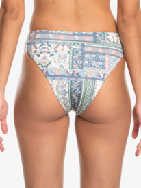 quiksilver, Quiksilver Womens Classic High Waist Band Bikini Bottoms, PAISLEY PATCHWORK FADED DENIM (bjn6) Classic Band - High Waisted Bikini Bottoms for Women EQWX403058
