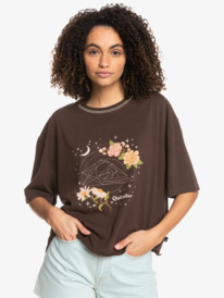quiksilver, Quiksilver Womens Raw Edge Cropped Boyfriend T-Shirt, JAVA (ctf0) Quiksilver Womens - T-Shirt for Women EQWZT03137