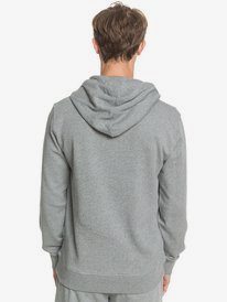 quiksilver, Essentials - Sudadera con Capucha Orgánica para Hombre, LIGHT GREY HEATHER (sjsh) Essentials - Organic Hoodie for Men EQYFT04114