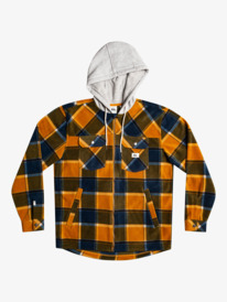 quiksilver, Super Swell Hooded Fleece Zip-Up Jacket, BUCK BROWN FLANNEL PLAID (cnr6) Super Swell - Zip Up Hoodie for Men EQYFT04662