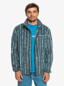 quiksilver, Clean Coasts - Zip-Up Polar Fleece for Men, MIDNIGHT NAVY TRACKS (bsl6) Clean Coasts - Zip-Up Polar Fleece for Men EQYFT04741