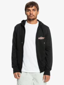 quiksilver, Quik Words - Sudadera con Capucha y Cremallera para Hombre, BLACK (kvj0) Quik Words - Zip-Up Hoodie for Men EQYFT04750