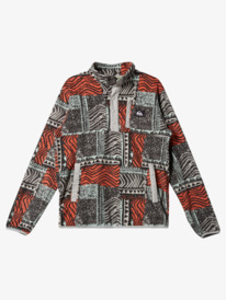 quiksilver, No Destination Snap Fleece Pullover, FRESH SALMON BLOWN OUT (bsl6) No Destination - Mock Neck Fleece for Men EQYFT04770