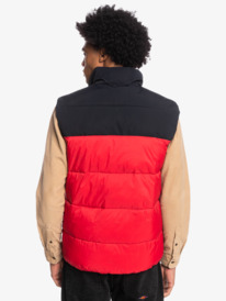 quiksilver, Wolf Shoulder 2022 - Chaleco acolchado con bloques de color para Hombre, ROCOCCO RED (rpf0) Wolf Shoulder 2022 - Colourblock Puffer Gilet for Men EQYJK03898