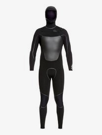 quiksilver, Мужской гидрокостюм с капюшоном и молнией на груди 4/3mm Syncro Plus, BLACK (kvj0) 4/3mm Syncro Plus - Hooded Chest Zip Wetsuit for Men EQYW203012