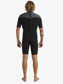 quiksilver, Mens 2/2mm Everyday Sessions Short Sleeve Back Zip Springsuit, BLACK/GUN METAL (ksa0) 2/2mm Everyday Sessions - Short Sleeve Back Zip Springsuit for Men EQYW503031