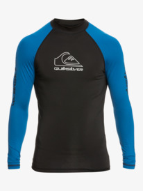 quiksilver, Mens On Tour Apac Long Sleeve UPF 50 Rash Vest, SNORKEL BLUE (brt0) ON TOUR LS EQYWR03299