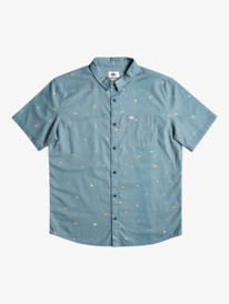 quiksilver, Spaced Out - Short Sleeve Shirt for Men, PROVINCIAL BLUE SPACED OUT (blm6) Spaced Out - Short Sleeve Shirt for Men EQYWT04409