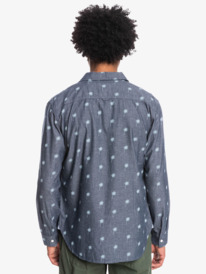 quiksilver, Palms Emea 2022 - Camisa de Manga Larga para Hombre, NAVY BLAZER PALMS (byj6) Palms Emea 2022 - Long Sleeve Shirt for Men EQYWT04422