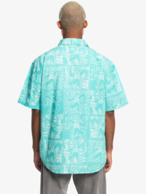 quiksilver, Quiksilver x Stranger Things Tribal Shirt - Chemise à manches courtes pour Homme, LENORA JOKER ARUBA BLUE (bfk6) Quiksilver x Stranger Things Tribal Shirt - Short Sleeve Shirt for Men EQYWT04451