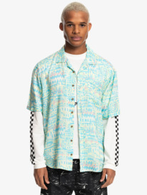 quiksilver, Quiksilver x Stranger Things The Argyle 2022 - Camisa de manga corta para Hombre, ARGYLE AOP (yje6) Quiksilver x Stranger Things The Argyle 2022 - Short Sleeve Shirt for Men EQYWT04453