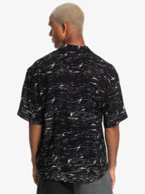 quiksilver, Quiksilver x Stranger Things Veinscose 2022 - Camisa de manga corta para Hombre, UPSIDE DOWN STATIC BLACK (kvj6) Quiksilver x Stranger Things Veinscose 2022 - Short Sleeve Shirt for Men EQYWT04455