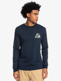quiksilver, Rolling Circle 2022 - T-shirt manches longues pour Homme, NAVY BLAZER (byj0) Rolling Circle 2022 - Long Sleeve T-Shirt for Men EQYZT07052