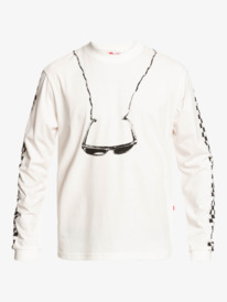 quiksilver, Quiksilver x Stranger Things The Argyle 2022 - Camiseta de manga larga para Hombre, WHITE (wbb0) Quiksilver x Stranger Things The Argyle 2022 - Long Sleeve T-Shirt for Men EQYZT07177