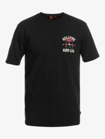quiksilver, Quiksilver x Stranger Things Hell Fire Surf Club - T-shirt voor Heren, BLACK (kvj0) Quiksilver x Stranger Things Hell Fire Surf Club - T-Shirt for Men EQYZT07181