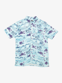 quiksilver, Boys 8-16 Sunset Floral Short Sleeve Shirt, ICE BLUE SUNSET ART (gcz6) SUNSET FLORAL YOUTH UQBWT03004
