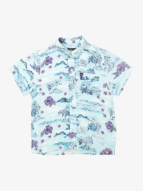 quiksilver, Boys 2-7 Sunset Floral Short Sleeve Shirt, ICE BLUE SUNSET ART (gcz6) SUNSET FLORAL BOY UQKWT03002