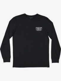 quiksilver, Mens Feeding Line Long Sleeve T-Shirt, BLACK (kvj0) Feeding Line - Short Sleeve T-Shirt for Young Men UQYZT04634