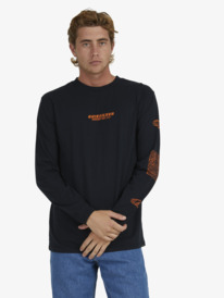 quiksilver, Mens Palm Waves Long Sleeve T-Shirt, BLACK (kvj0) PALM WAVES LS UQYZT04881