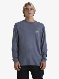 quiksilver, Mens Heritage Oval Long Sleeve T-Shirt, IRON GATE (kzm0) HERITAGE OVAL LS UQYZT04883