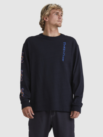 quiksilver, Trident - Maglietta a Maniche Lunghe da Uomo, BLACK (kvj0) TRIDENT LS UQYZT05039