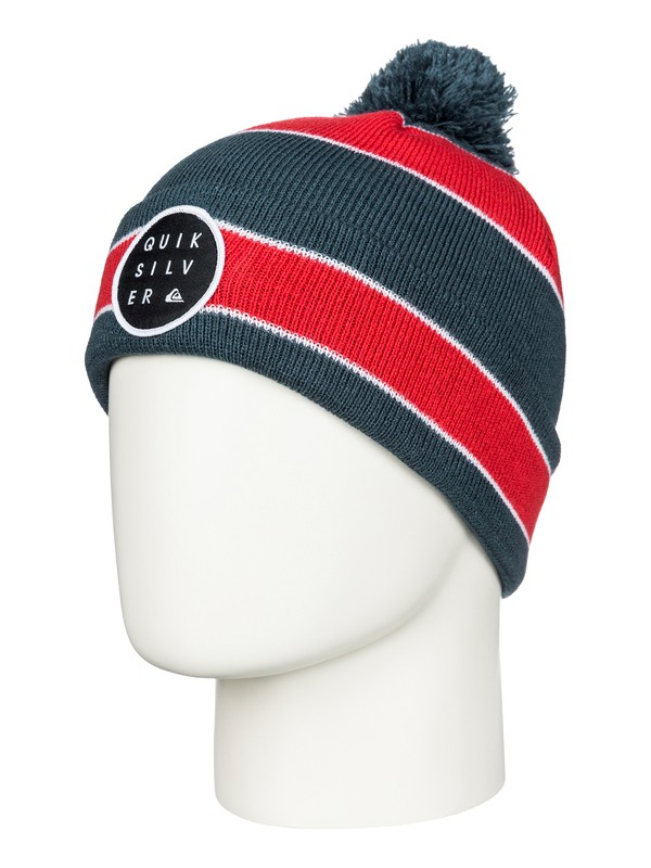 quiksilver, Double Up - Cuff Beanie With Bobble, QUIK RED (rqr0) 0 Double Up - Cuff Beanie With Bobble AQBHA03088 Quiksilver
