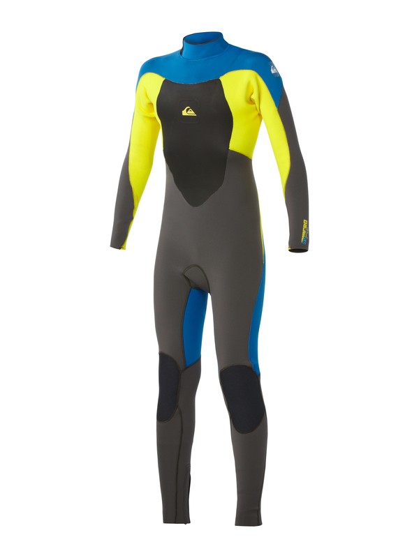 quiksilver, Syncro 4/3mm Fullsuit Back Zip, BLACK/BLUE/YELLOW (xkby) 0 Syncro 4/3mm Fullsuit Back Zip AQBW103006 Quiksilver