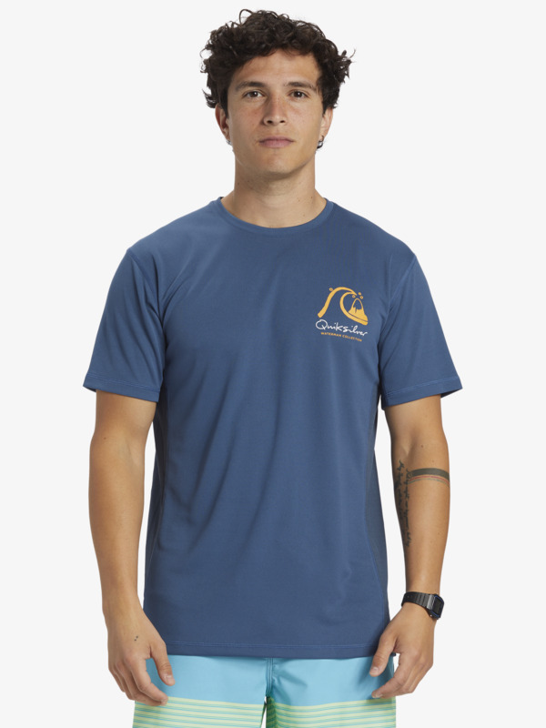 Bamboo Check - Short Sleeve UPF 50 Surf T-Shirt for Men  AQMWR03035