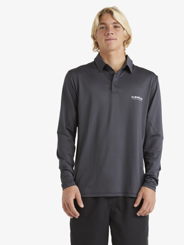 Mens Baitball Long Sleeve UPF 50 Surf Polo Shirt Quiksilver