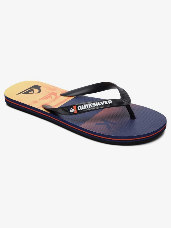 quiksilver, Molokai Wordblock - Chanclas para Hombre, BLACK/ORANGE/BLUE (xknb) 0 Molokai Wordblock - Chanclas para Hombre Multicolor AQYL100788 Quiksilver