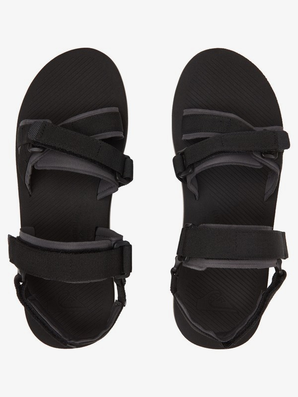 black caged sandals flat